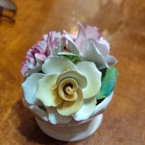 Stafford Porcelain Floral Cluster in White, Pink, Cream, and Green